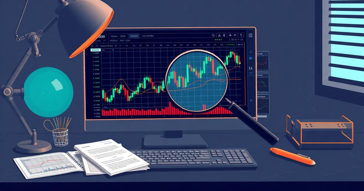 Redaktioneller Arbeitsplatz zur Analyse der Glacier Markets Trading-Plattform